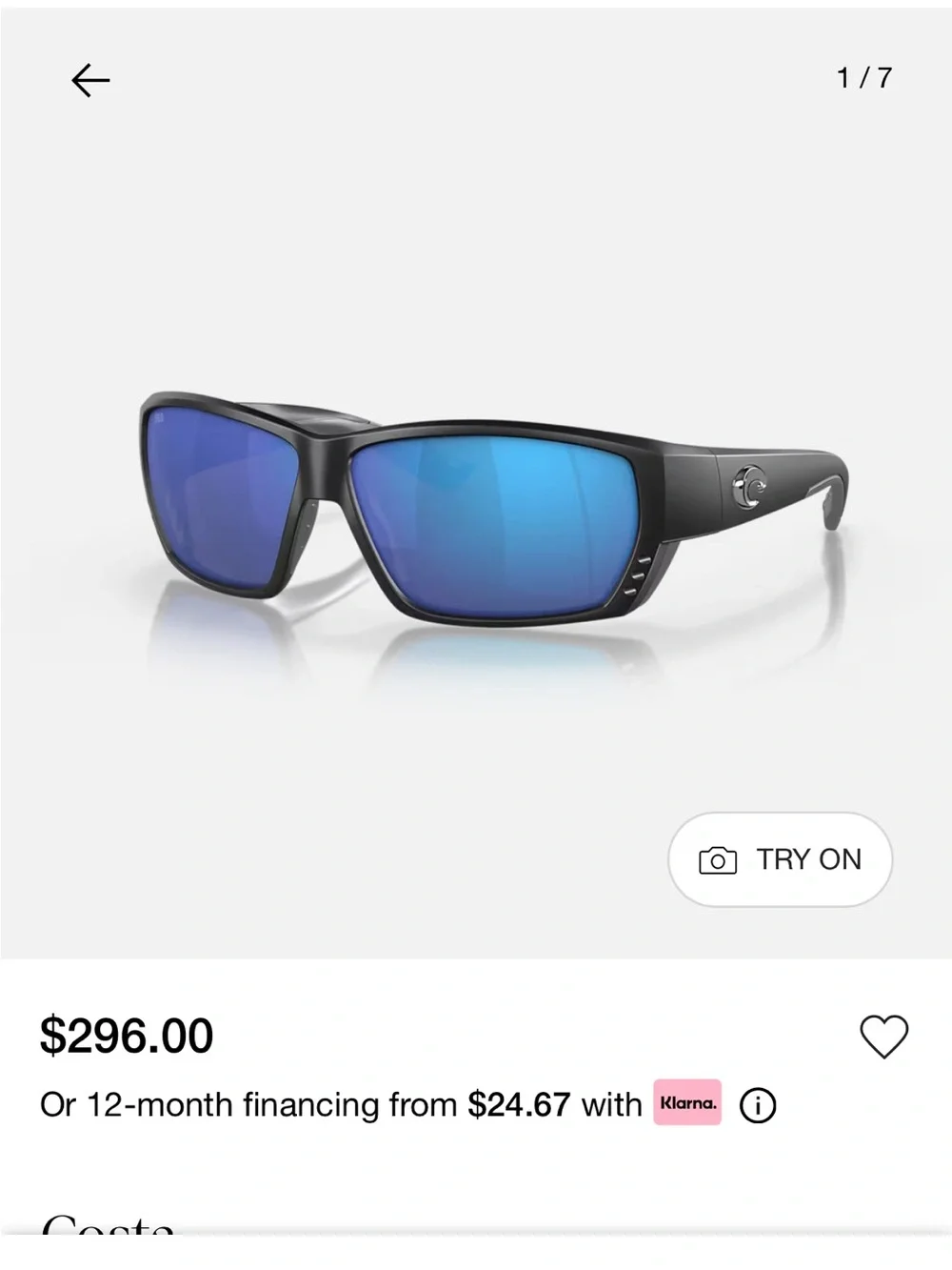 Costa Sunglasses Black w/ Blue Mirrored Lenses + Case – Retail $296